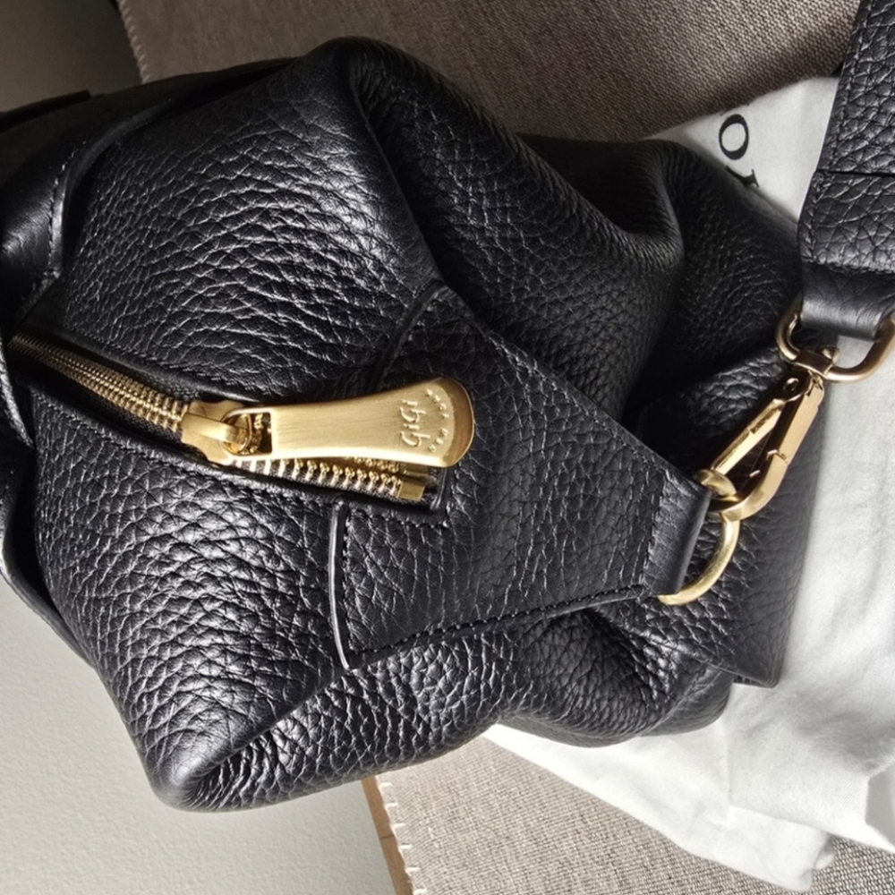 GiGi New York Black Pebbled Leather Dome Satchel - Picture 4 of 7